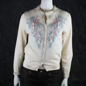 Vintage Lined Beaded Cardigan